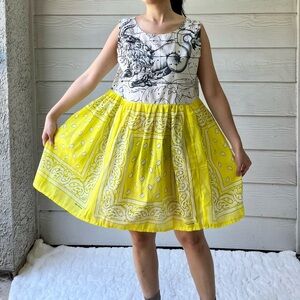 Vintage Fabric | Handmade Myth The Astrological Star Signs Dress SKU 08171